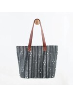Tote - Handwoven Grey w/ Leather Handles
