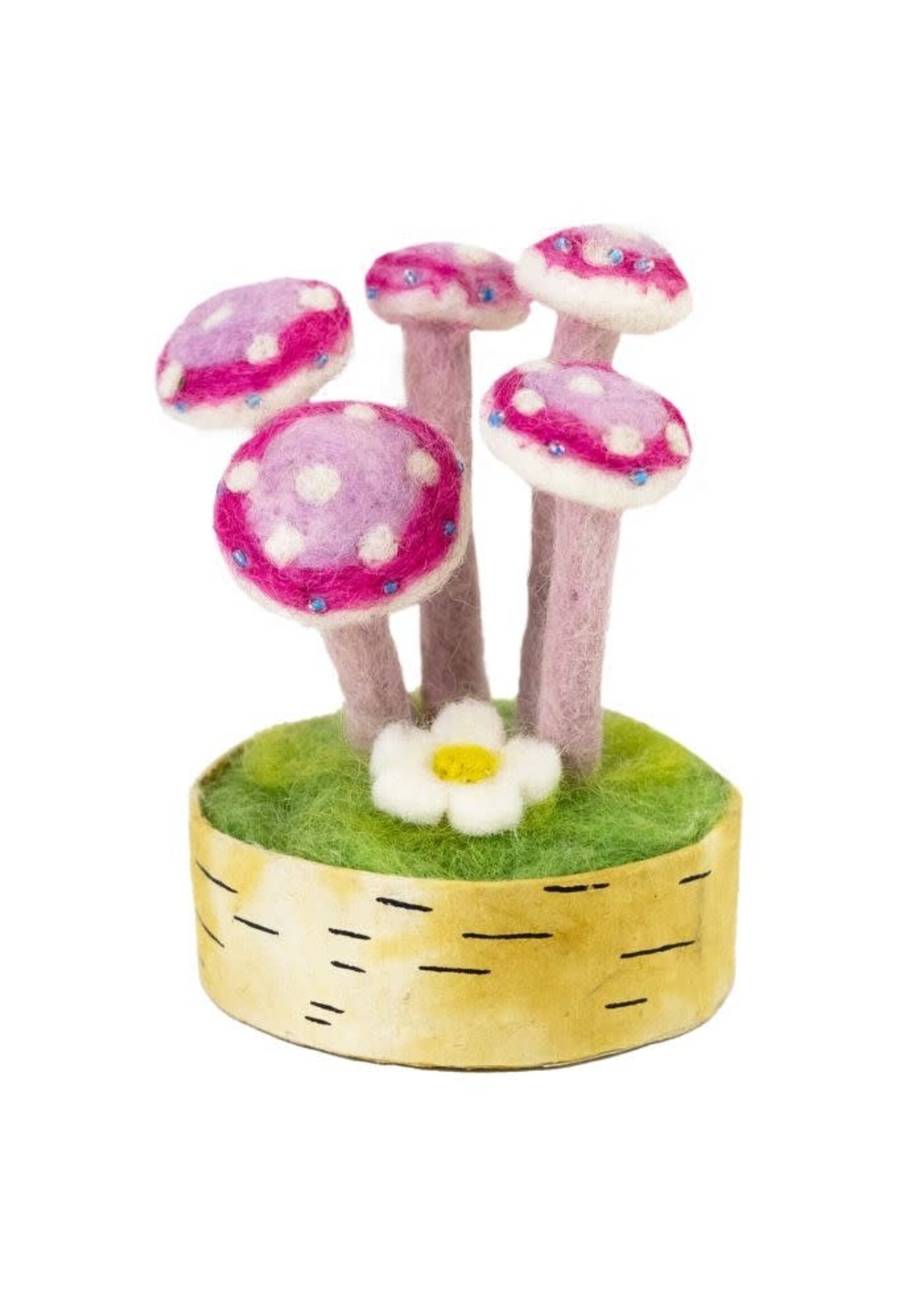 Felt Woodland Mushroom - Pink Lady