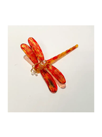 Ornament - Blown Glass Dragonfly Yellow & Red