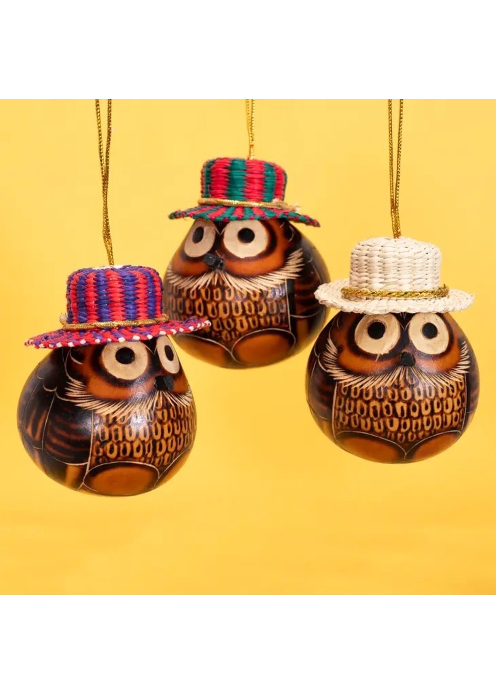 Ornament - Gourd Panama Owl
