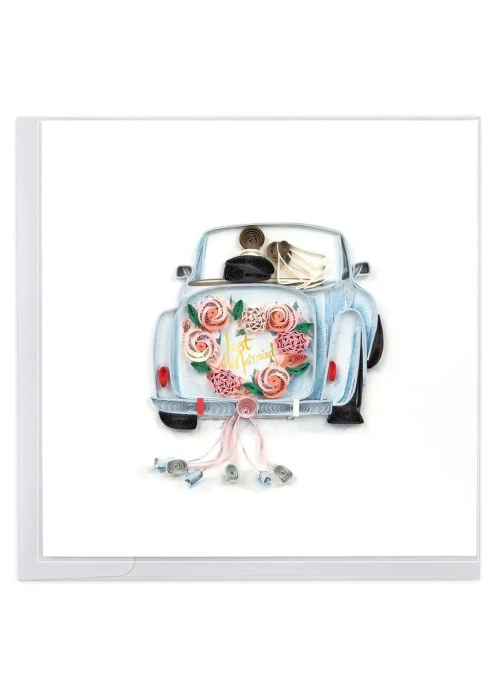 Quilled Card - Just Married Car