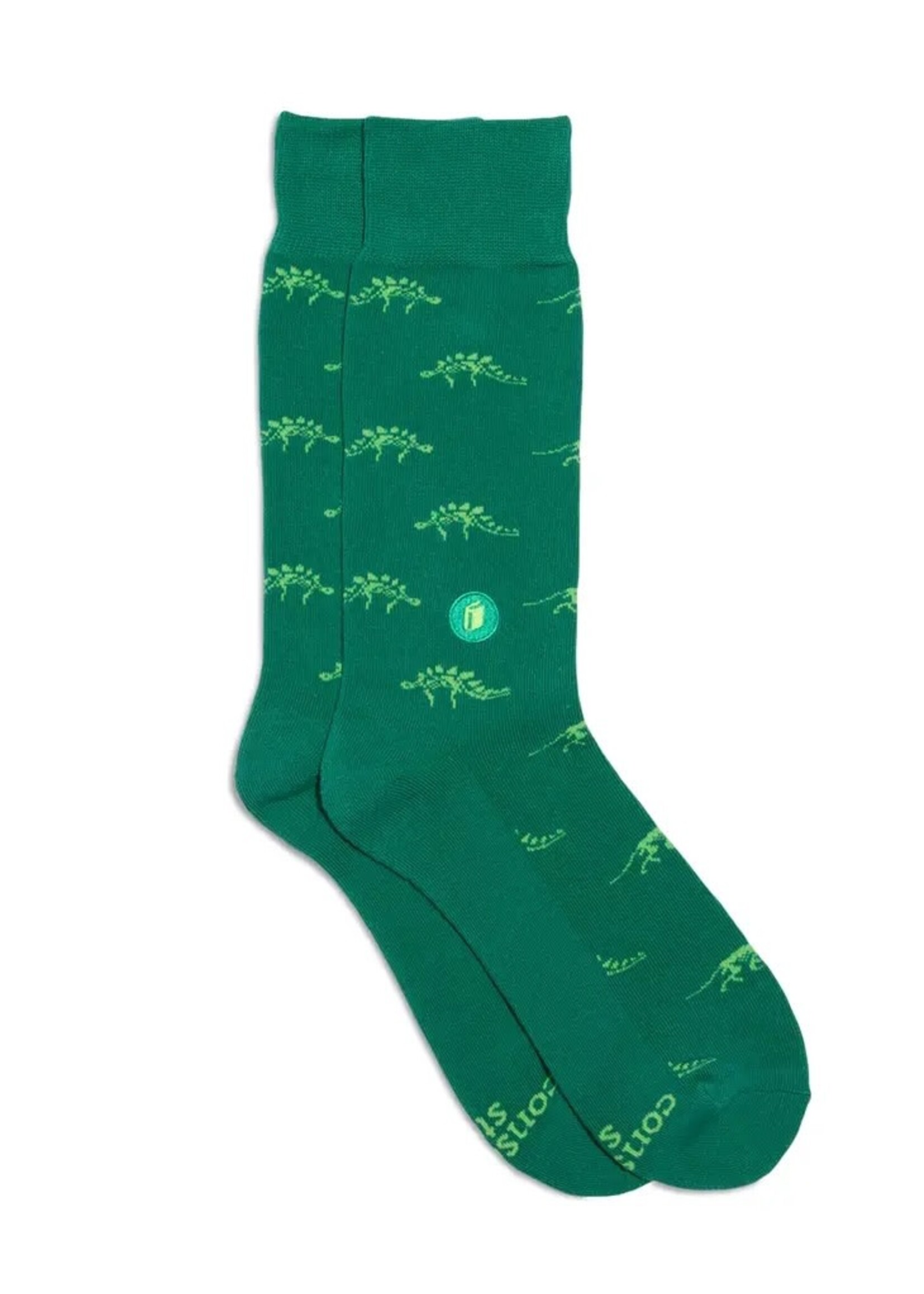 Socks - Give Books Green Dinosaurs