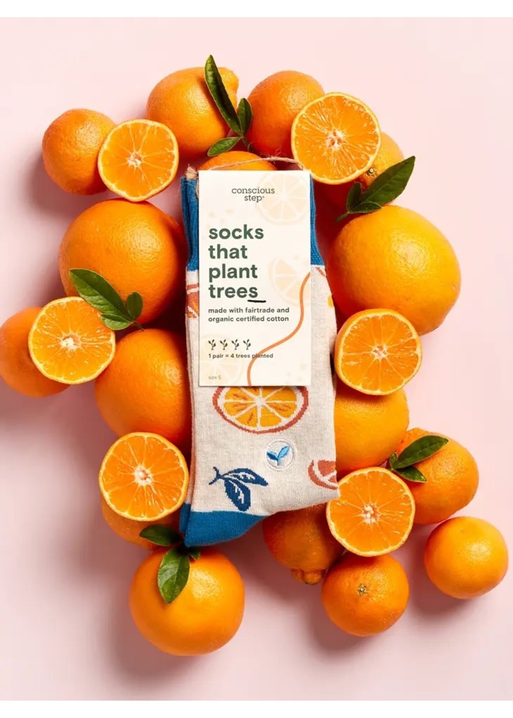 Socks - Plant Trees Beige Oranges