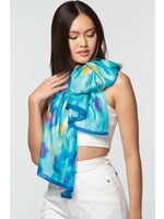 Scarf - Rishika Cupro Turquoise Multi