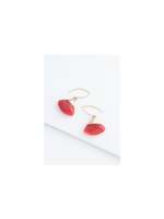 Earrings - Crimson Fan Drop