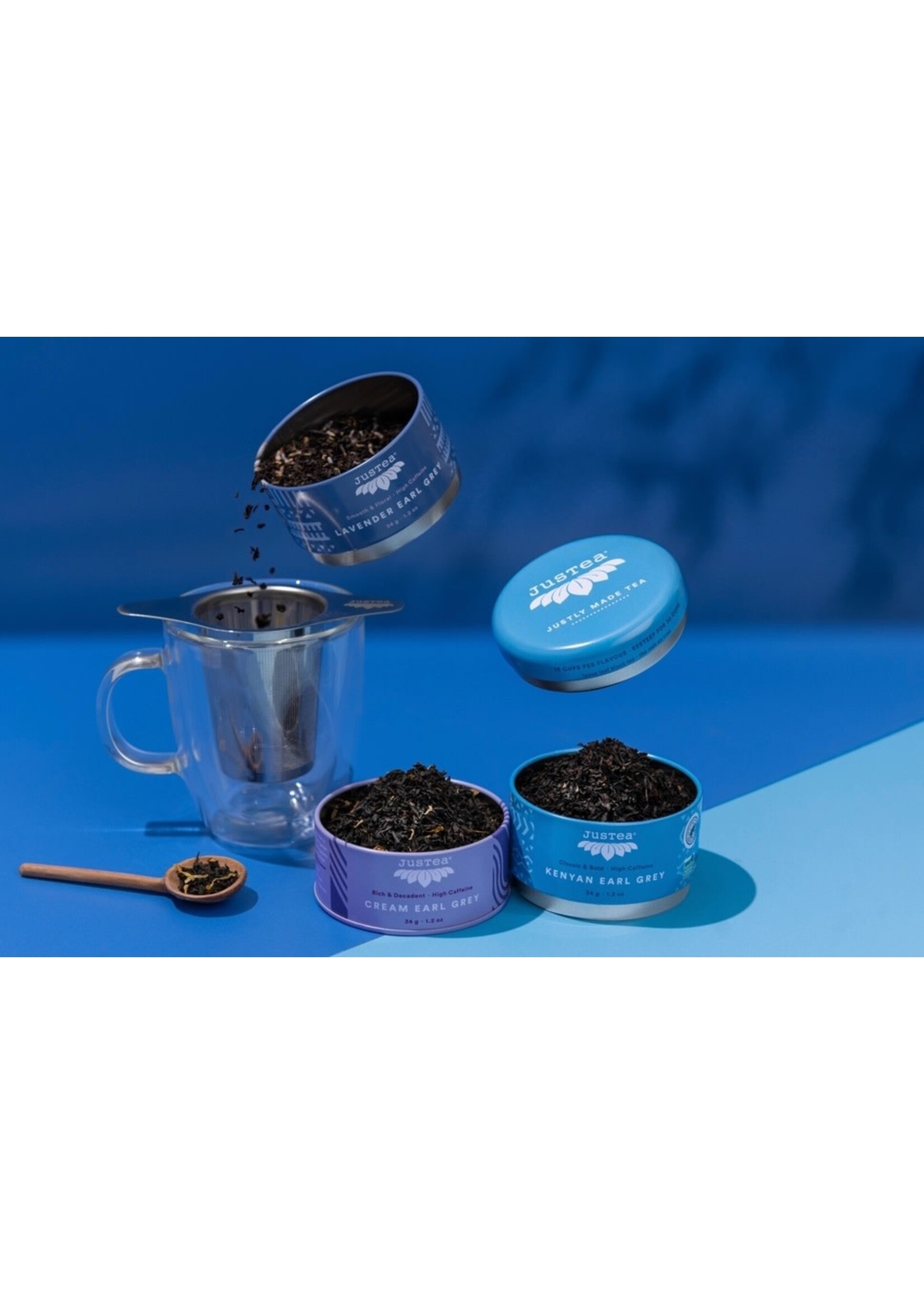 Tea Trio - JusTea Loose Leaf Earl Grey Tin w/ Spoon