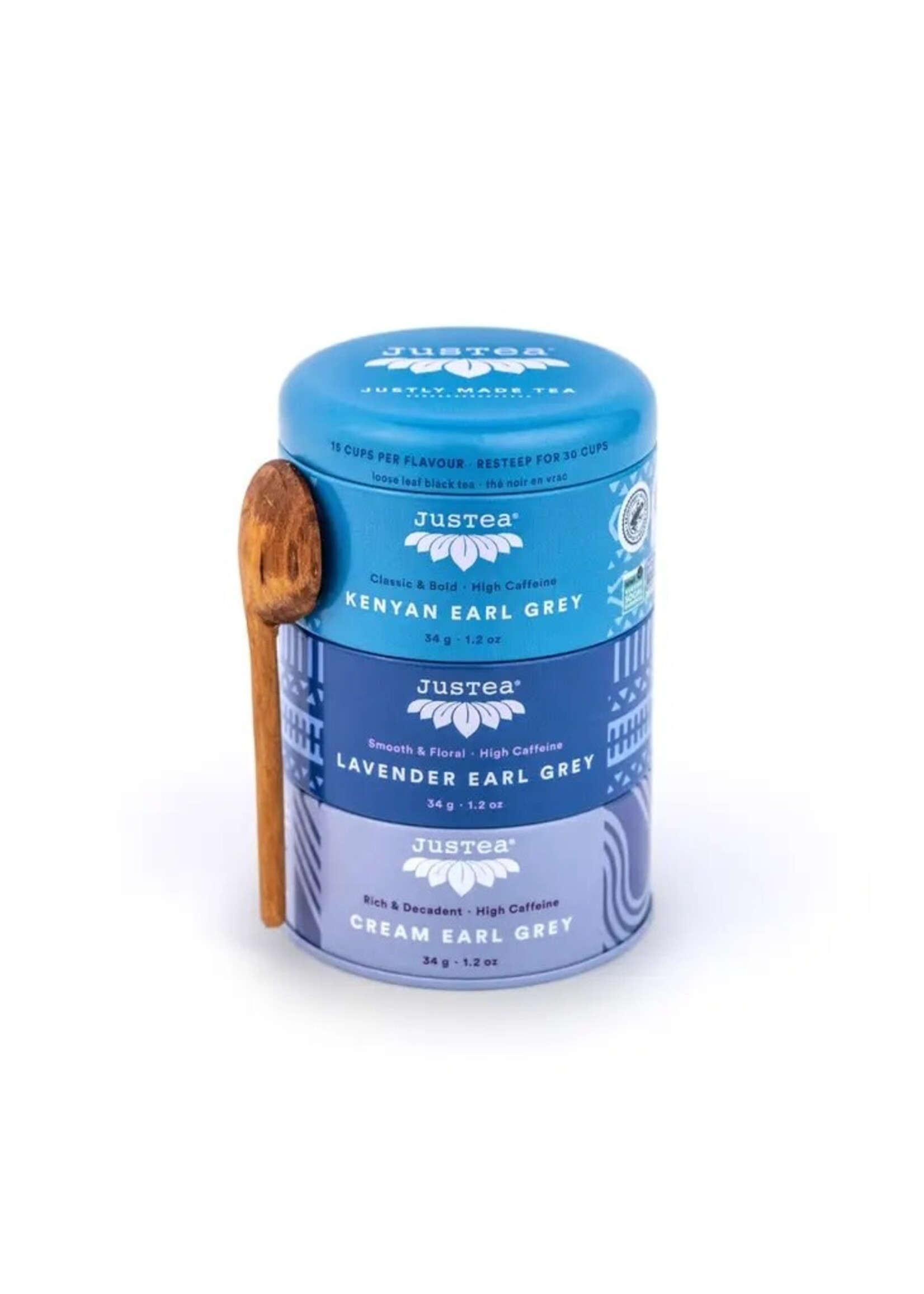 Tea Trio - JusTea Loose Leaf Earl Grey Tin w/ Spoon