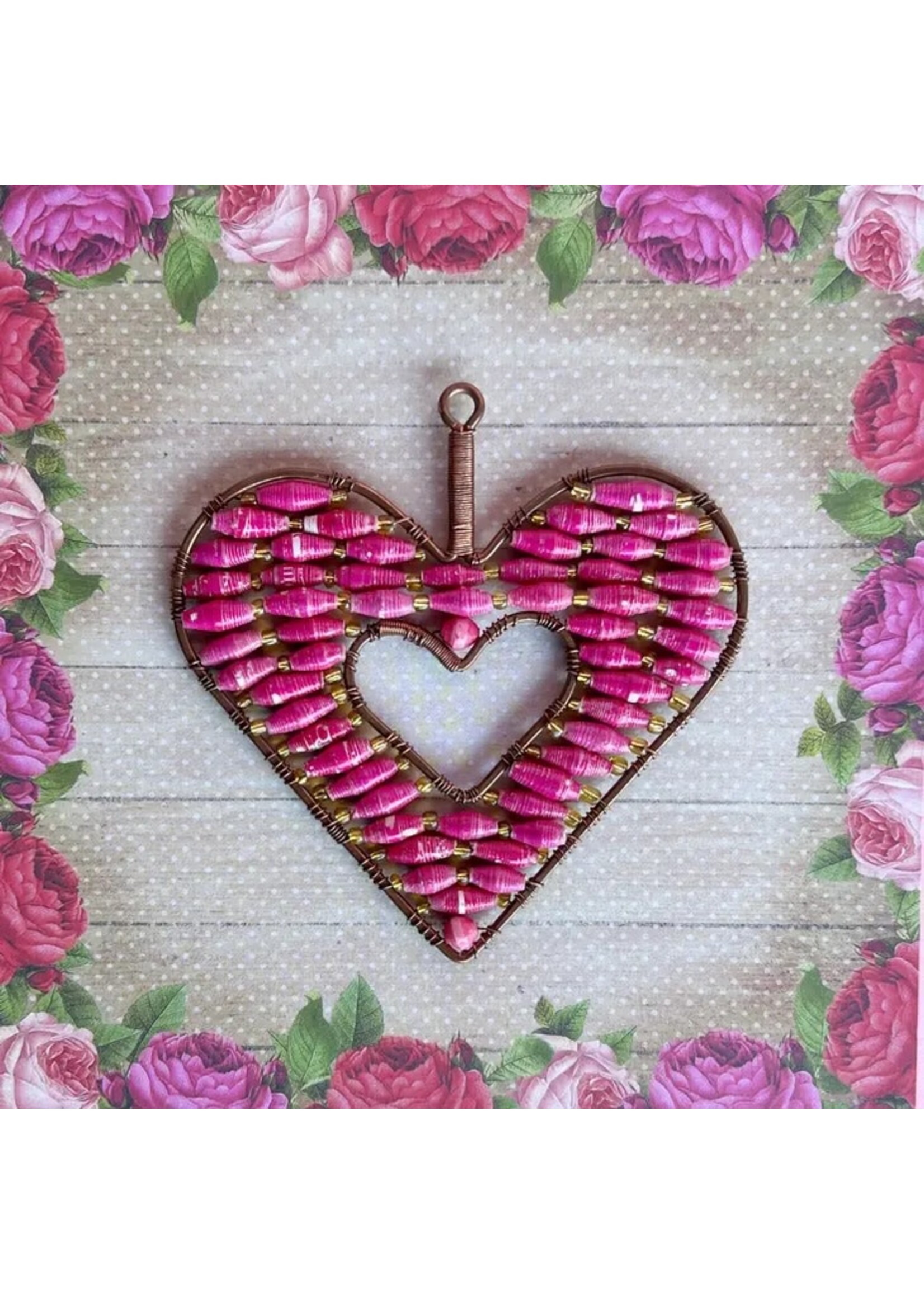 Ornament - Valentine's Heart Paper Bead Assorted