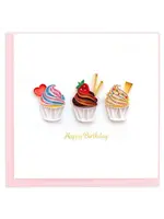 Quilled Card - Birthday Cupcake Trio