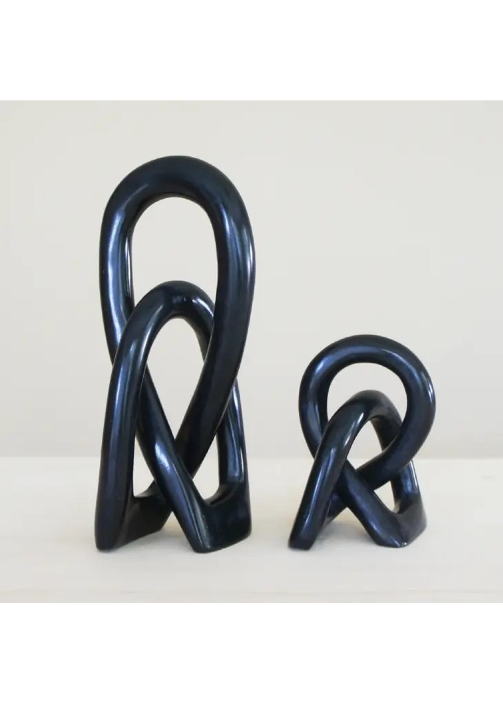 Soapstone Sculpture- Wedding Knot Small Black
