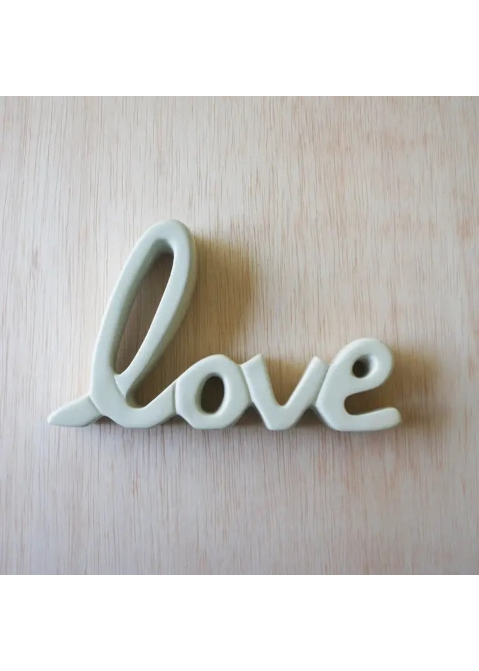 Soapstone Sculpture- Standing Word Love Natural