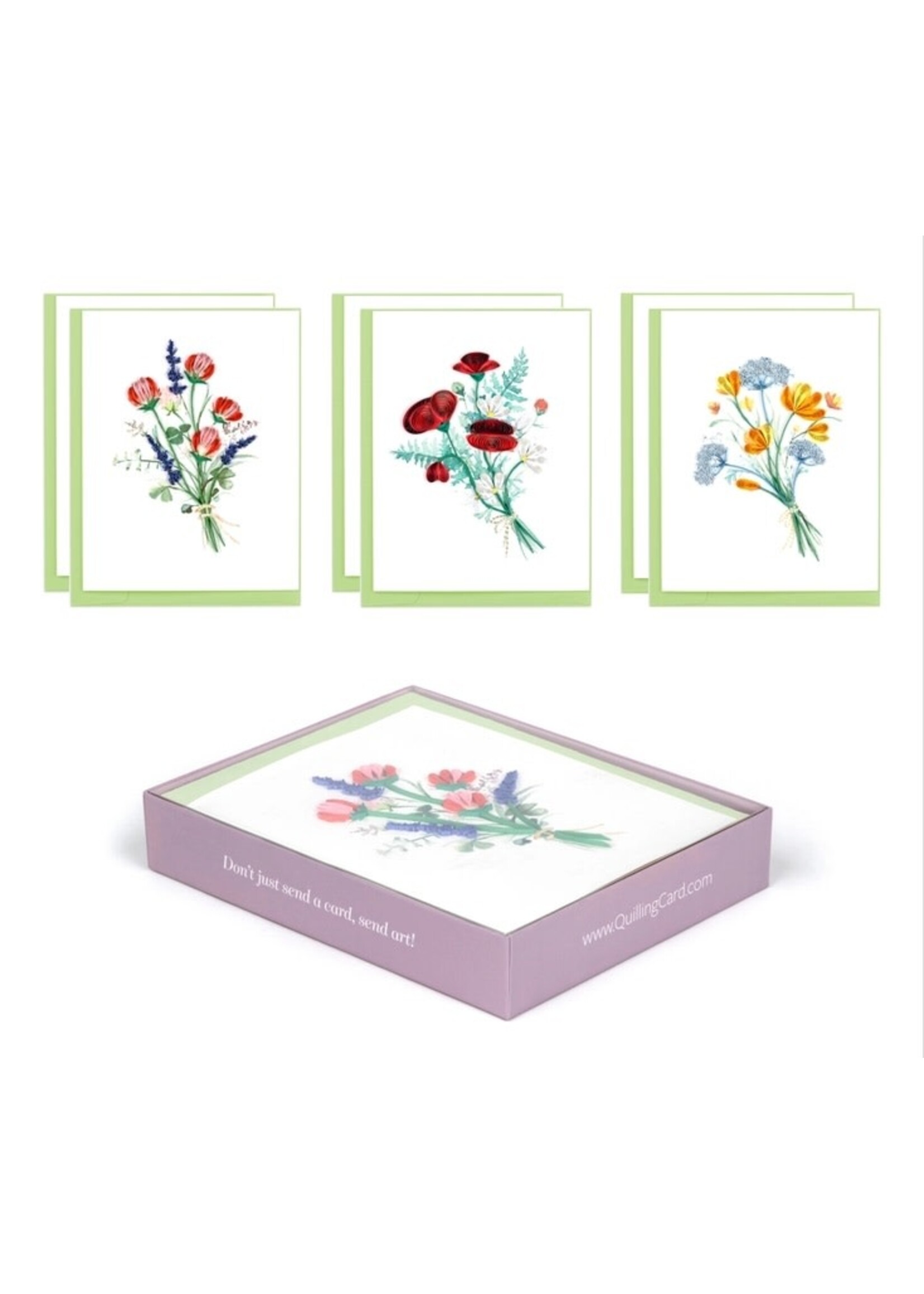 Quilled Note Card Box Set/6 - Wildflower