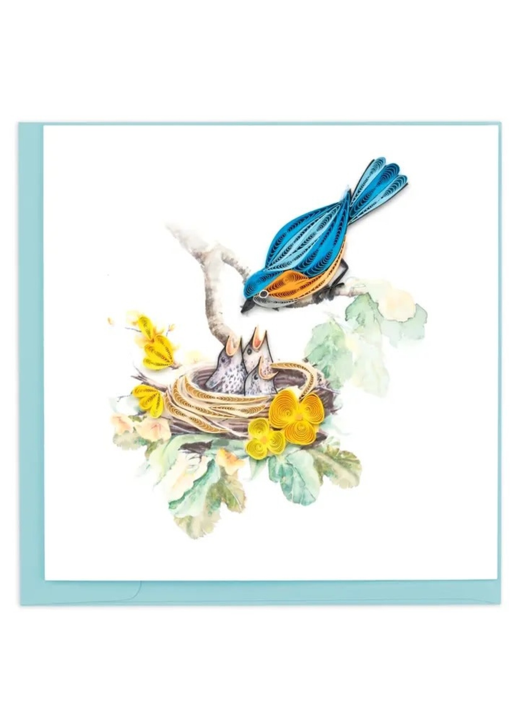 Quilled Card - Bluebird & Babies