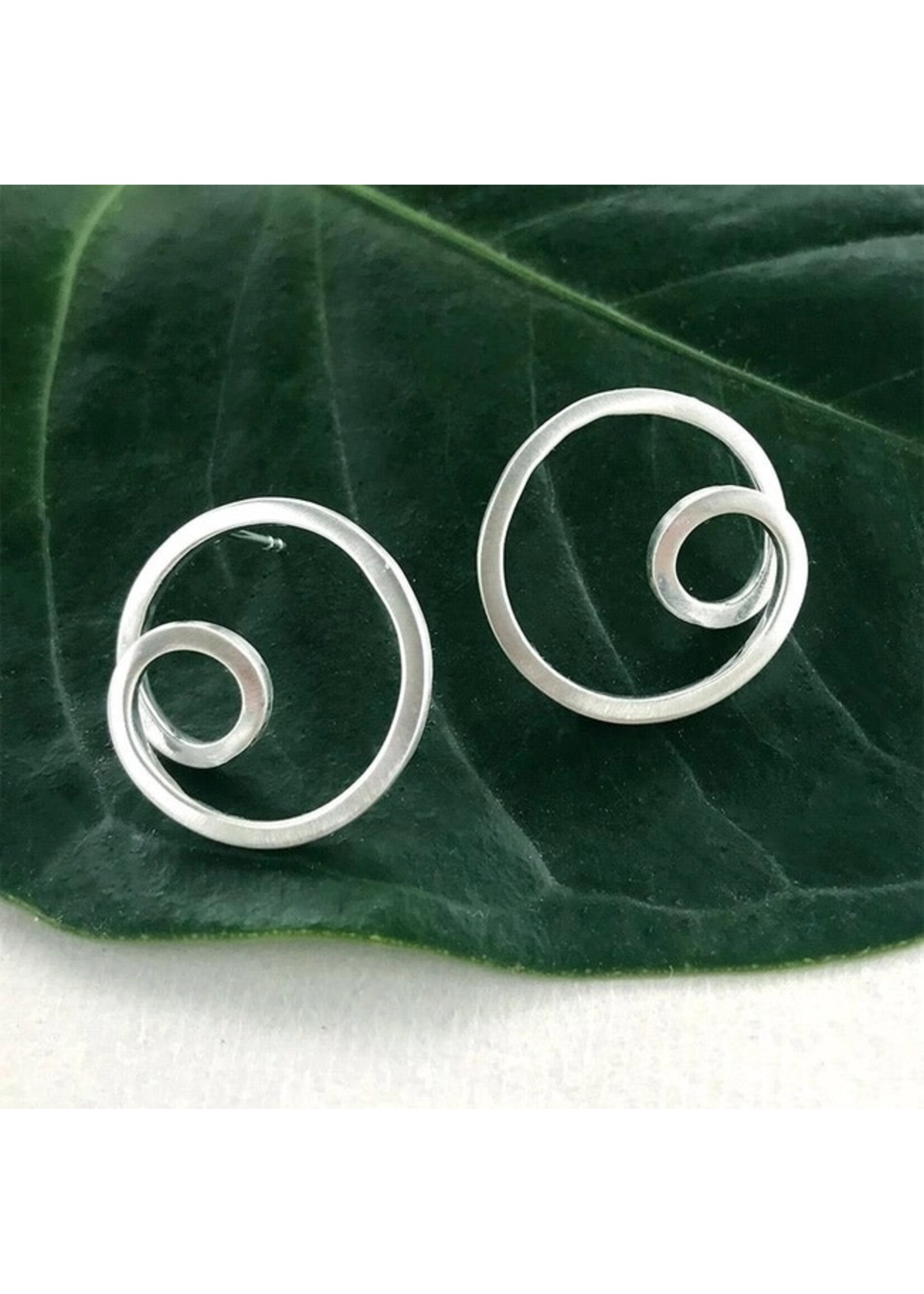 Earrings - Circle in Circle Sterling Silver