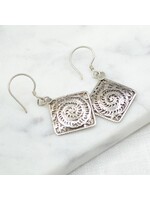 Earrings-  Filigree Diamond Silver