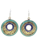 Earrings-  Brass Lapis Turquoise