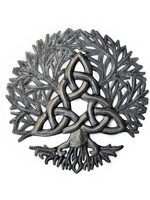 Metal Drum Wall Art - Celtic Knot Tree of Life 11"