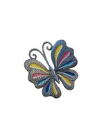 Metal Drum Wall Art - Painted Butterfly