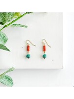 Earrings - Kantha Scrolled & Dotted