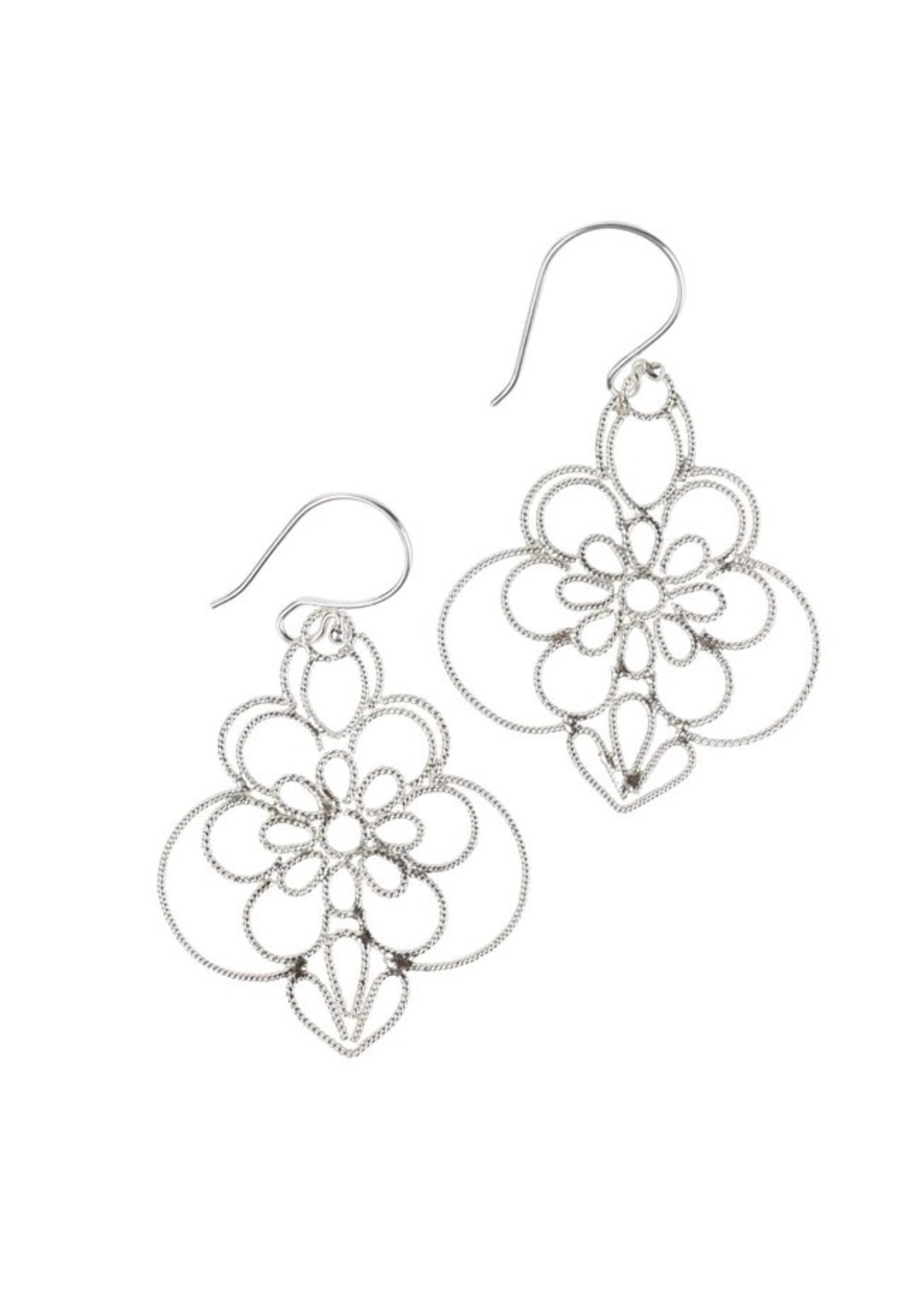 Earrings - Sterling  Silver Wayan Drop