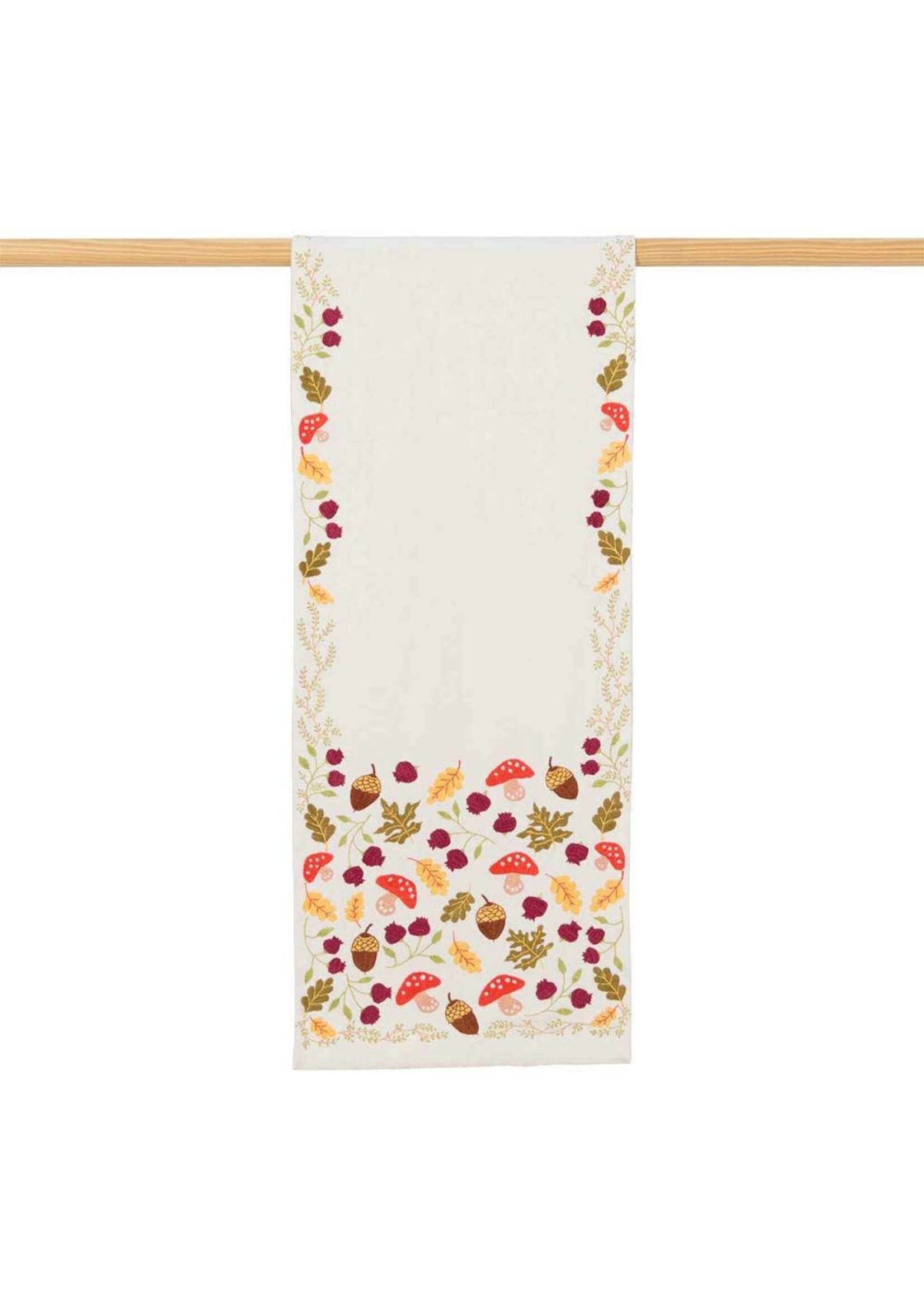 Table Runner - Embroidered Fall Foliage