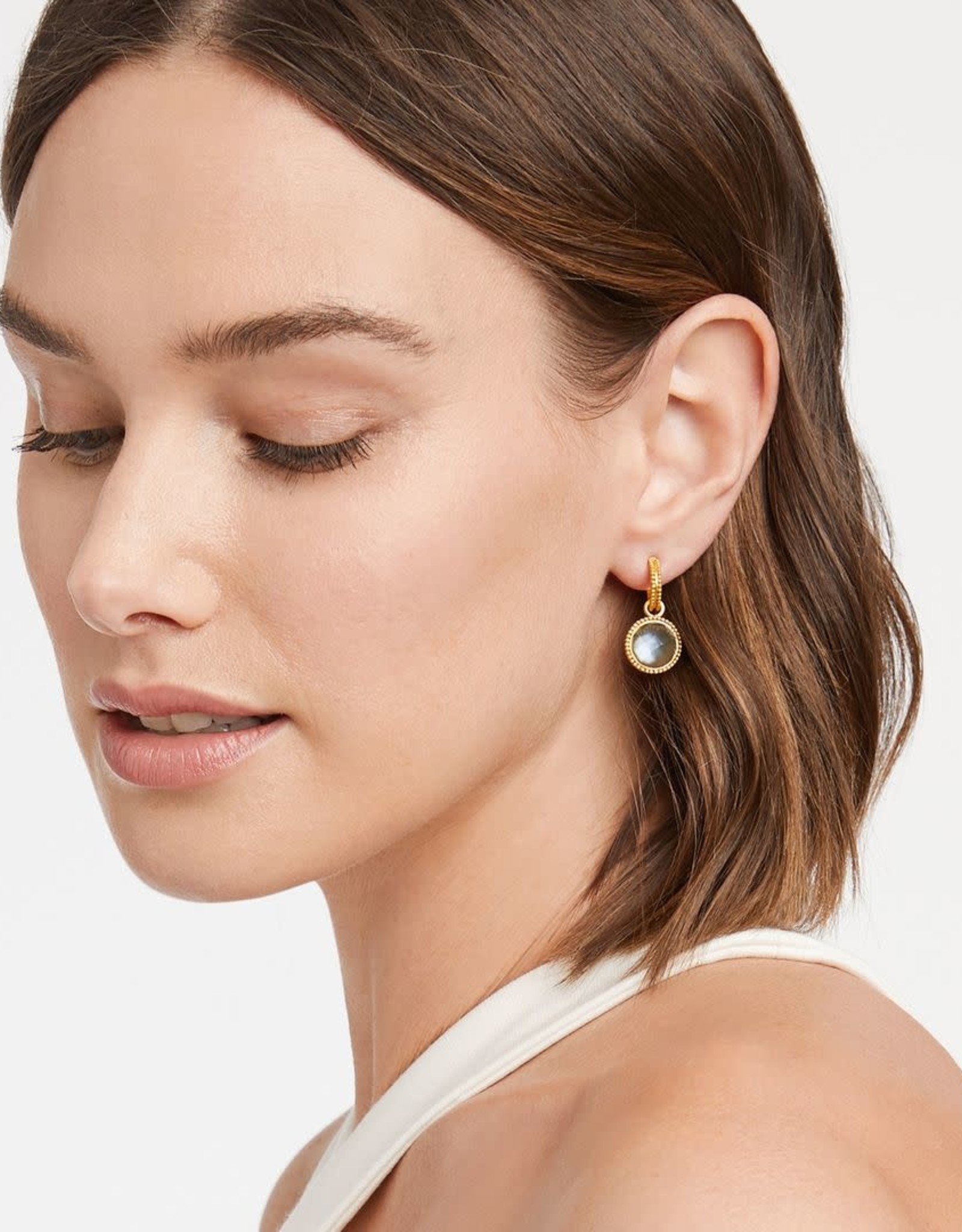 Julie Vos Julie Vos Fleur de Lis Hoop & Charm Earring