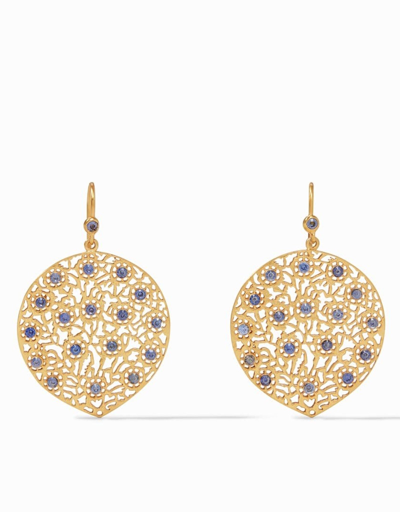 Julie Vos Julie Vos Peacock Earring Gold Chalcedony