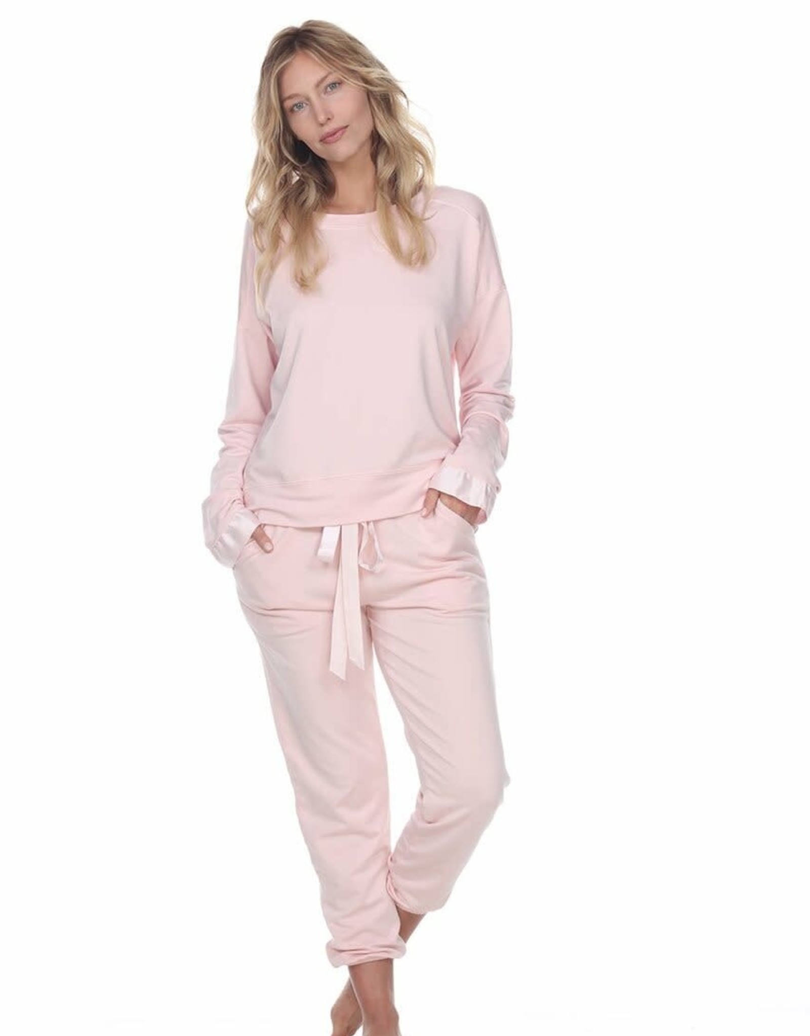 PJ Harlow Sunny Satin Jogger, Blush - Thyme Boutique Hattiesburg