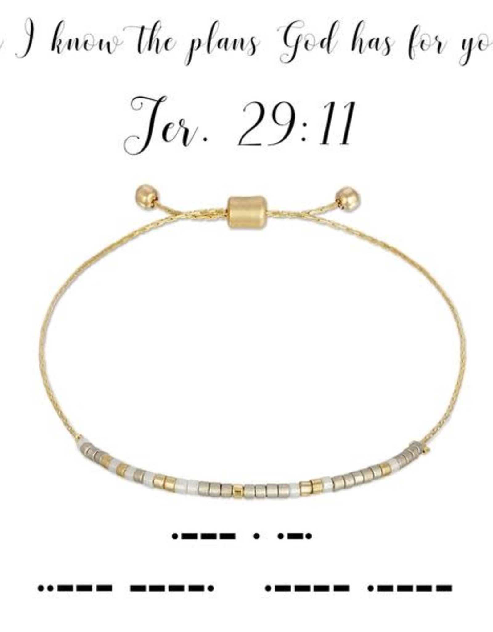 I Love You - Morse Code Bracelet - Dot & Dash Design - Gold