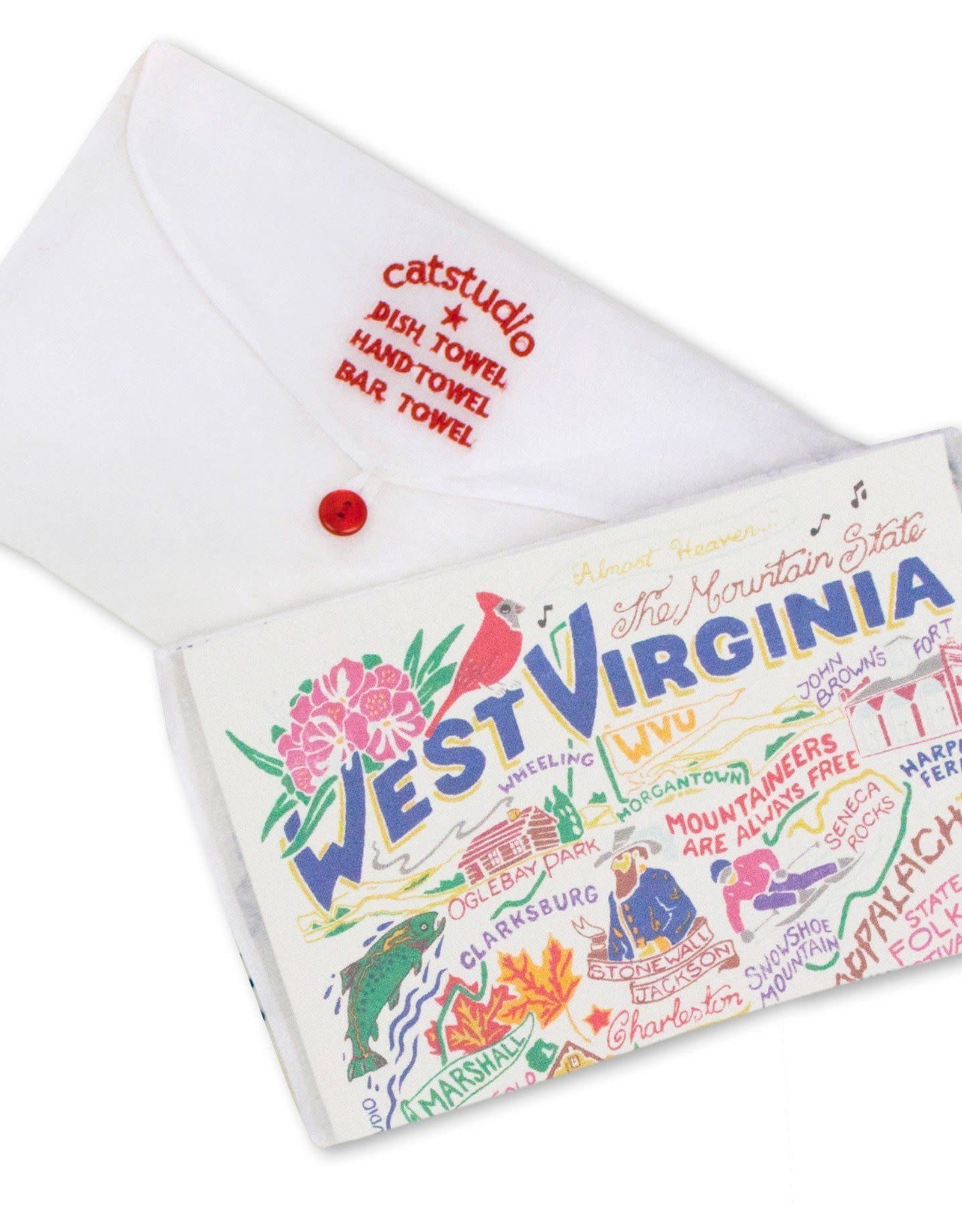 Catstudio Catstudio State Dish Towel West Virginia