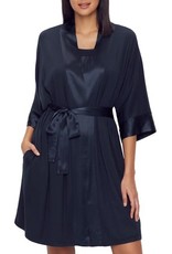 PJ Harlow PJ Harlow Shala Knit Robe with Pockets & Satin Trim