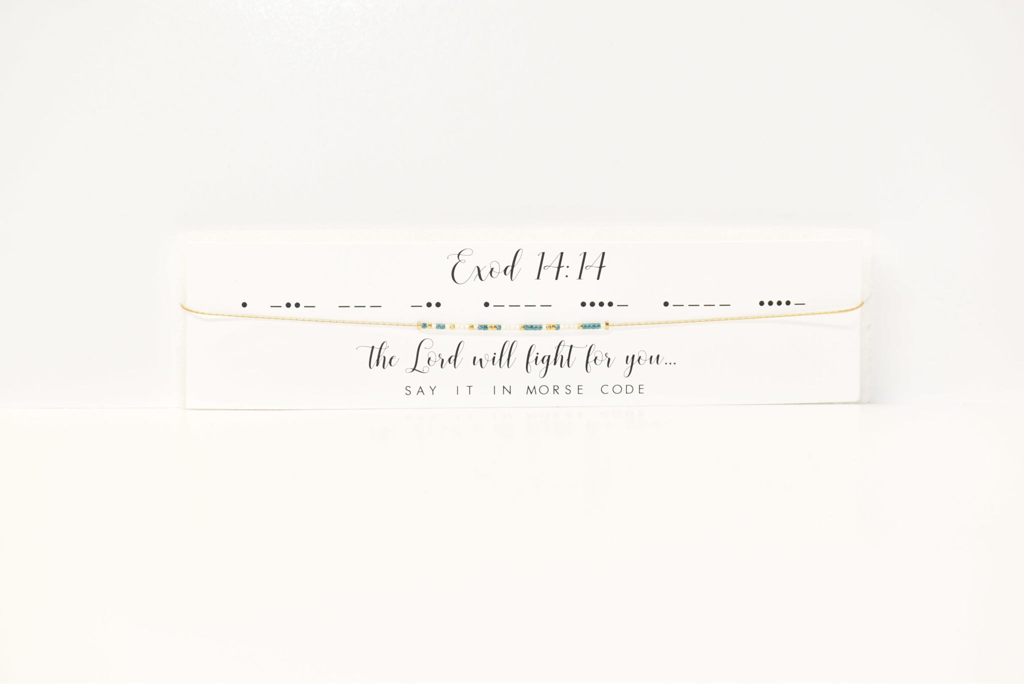 Dot & Dash Necklace Exodus 14:14 Gold - Pretty Please