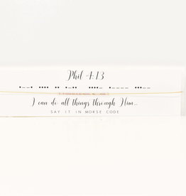 Dot & Dash Design Dot & Dash Necklace Phil 4:13 Gold