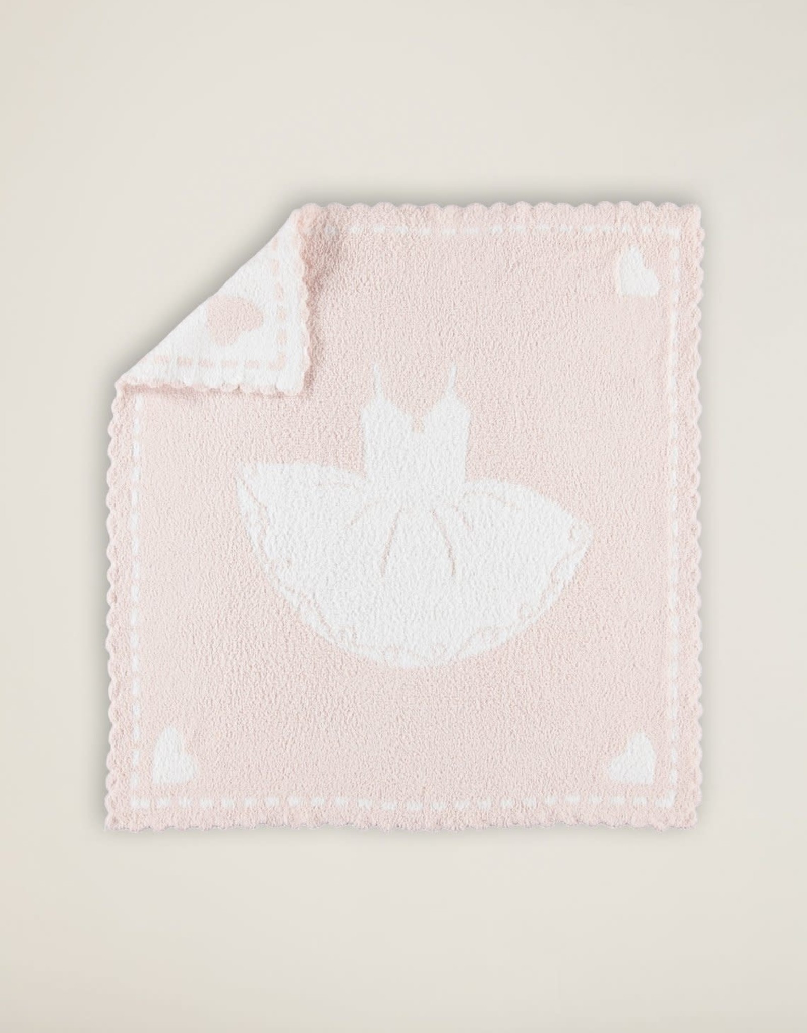 Barefoot Dreams Barefoot Dreams CozyChic Scalloped Receiving Blanket Pink/White TuTu