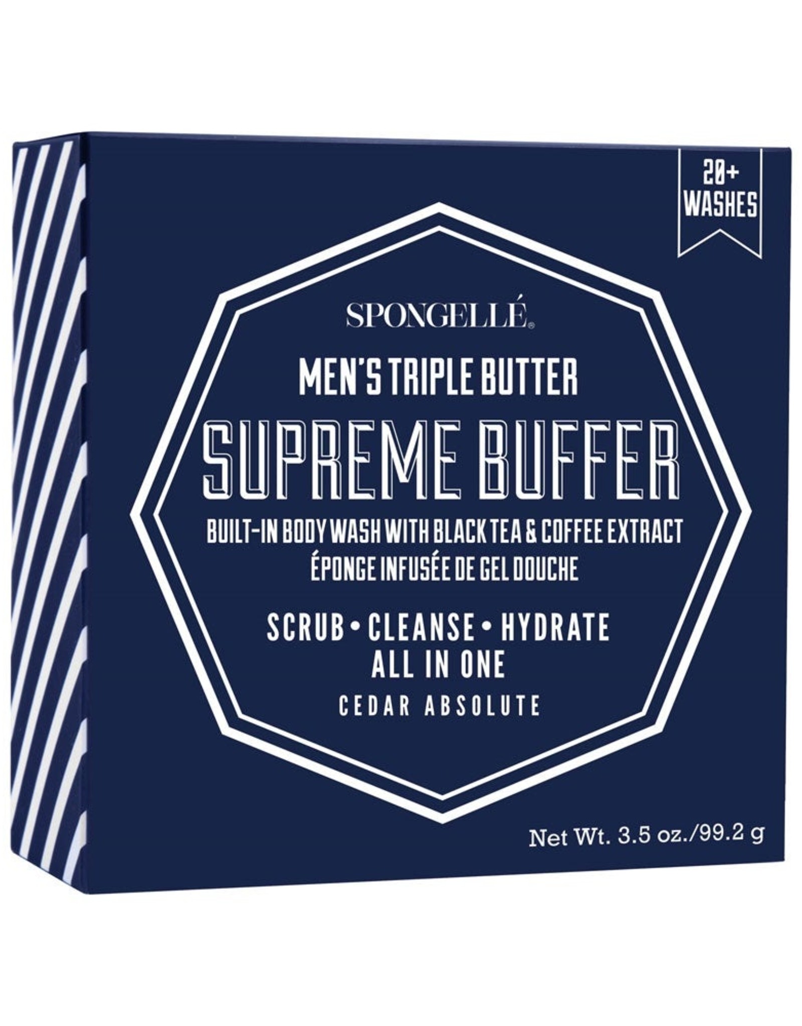 Spongelle' Spongelle Men's Trip;e Butter Supreme Buffer Cedar