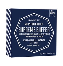 Spongelle' Spongelle Men's Trip;e Butter Supreme Buffer Cedar