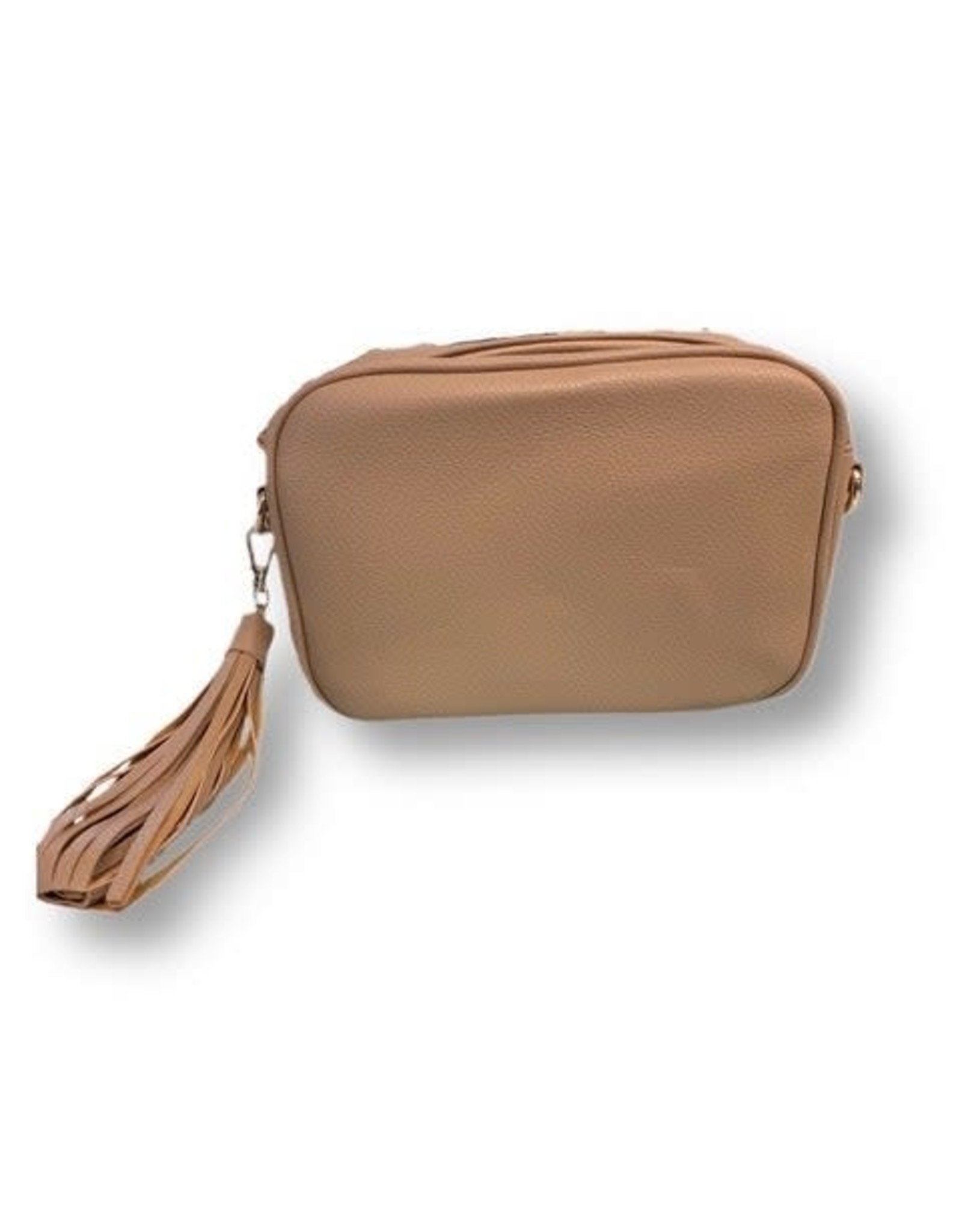 Ah-dorned Faux Leather Pebbled Tassel Bag