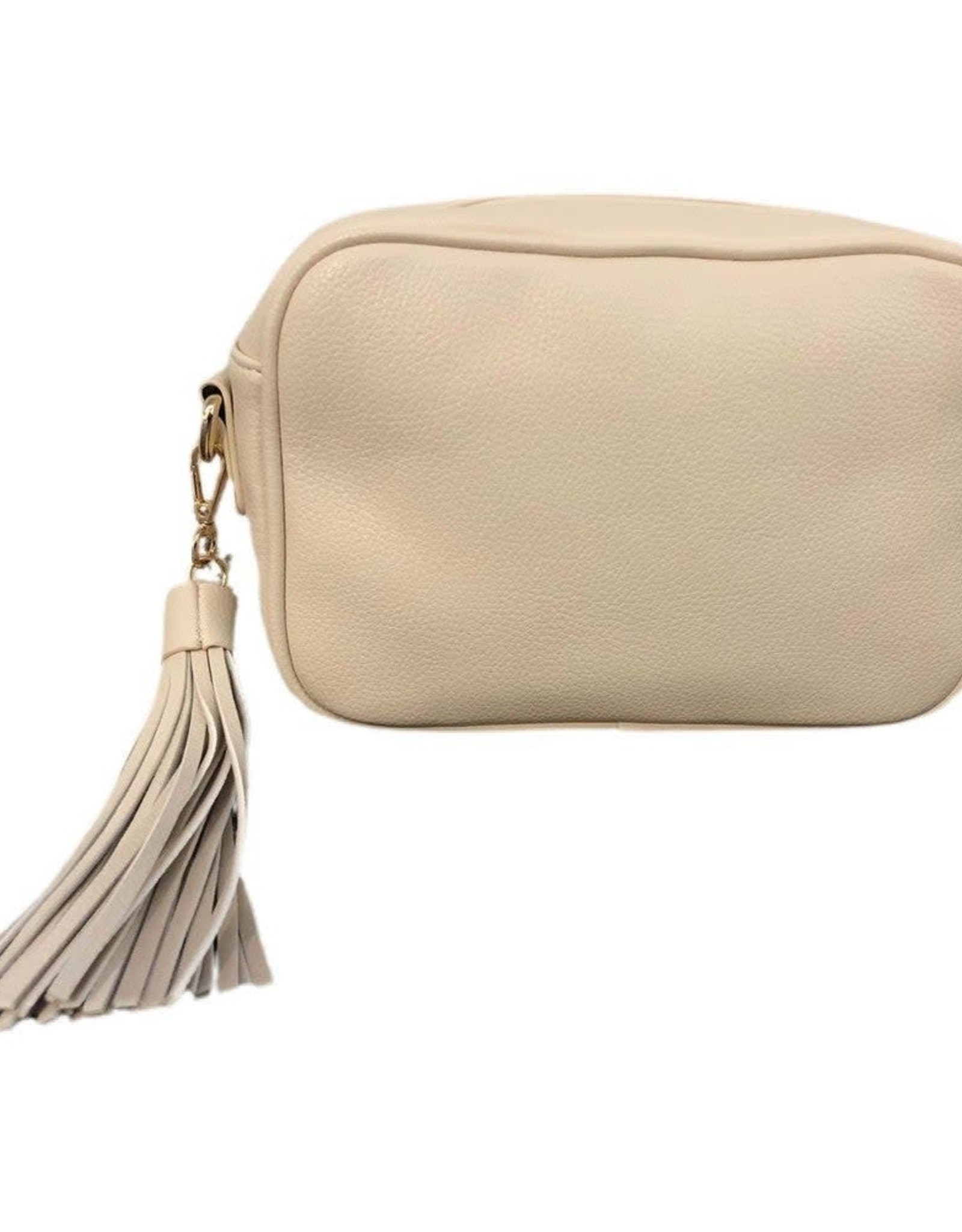 Ah-dorned Faux Leather Pebbled Tassel Bag