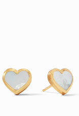 Julie Vos Julie Vos Heart Stud Gold Mother of Pearl Earring