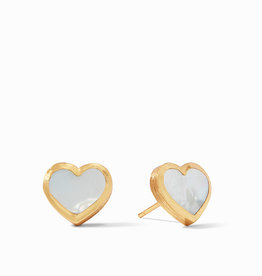 Julie Vos Julie Vos Heart Stud Gold Mother of Pearl Earring