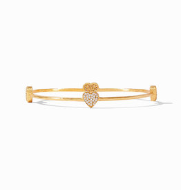 Julie Vos Julie Vos Heart Pave Bangle Gold White Cubic Zirconia