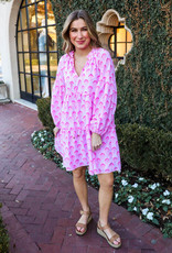 J. Marie J. Marie Shay Long Sleeve Dress Pink