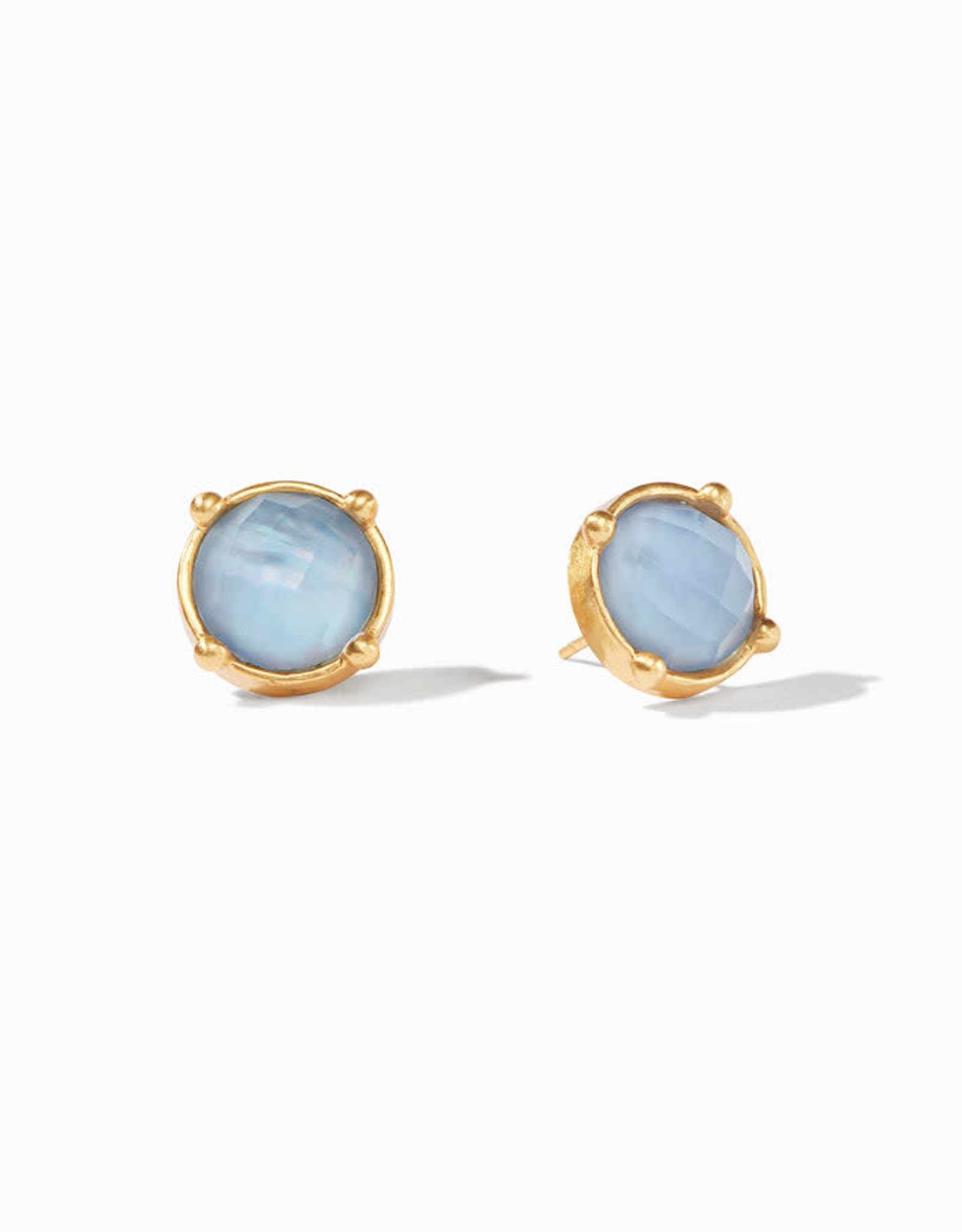 Julie Vos Julie Vos Honey Stud Iridescent Chalcedony Blue