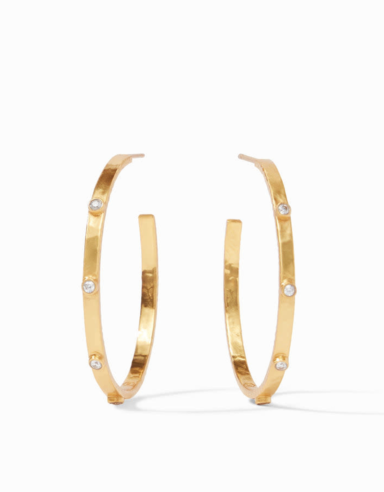 Julie Vos Julie Vos Crescent Stone Hoops CZ Large