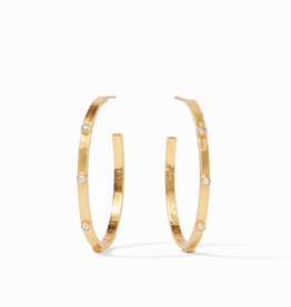 Julie Vos Julie Vos Crescent Stone Hoops CZ Large