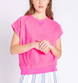 PJ Salvage PJ Salvage Loop Terry Short Sleeve Top Neon Pink