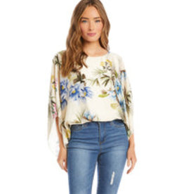 Karen Kane Garden Party Blouson Scarf Top Floral