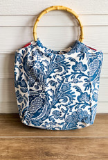 Two's Company Bamboo handle market tote