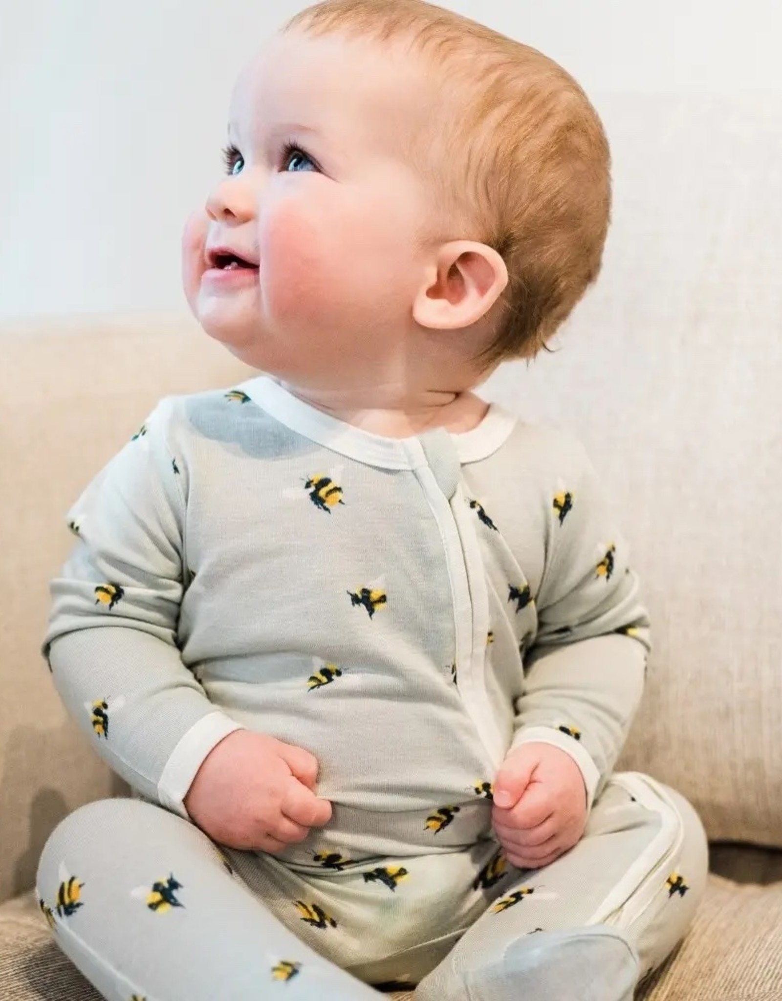 Milkbarn Milkbarn Bumble Bee Bamboo Zipper Pajama