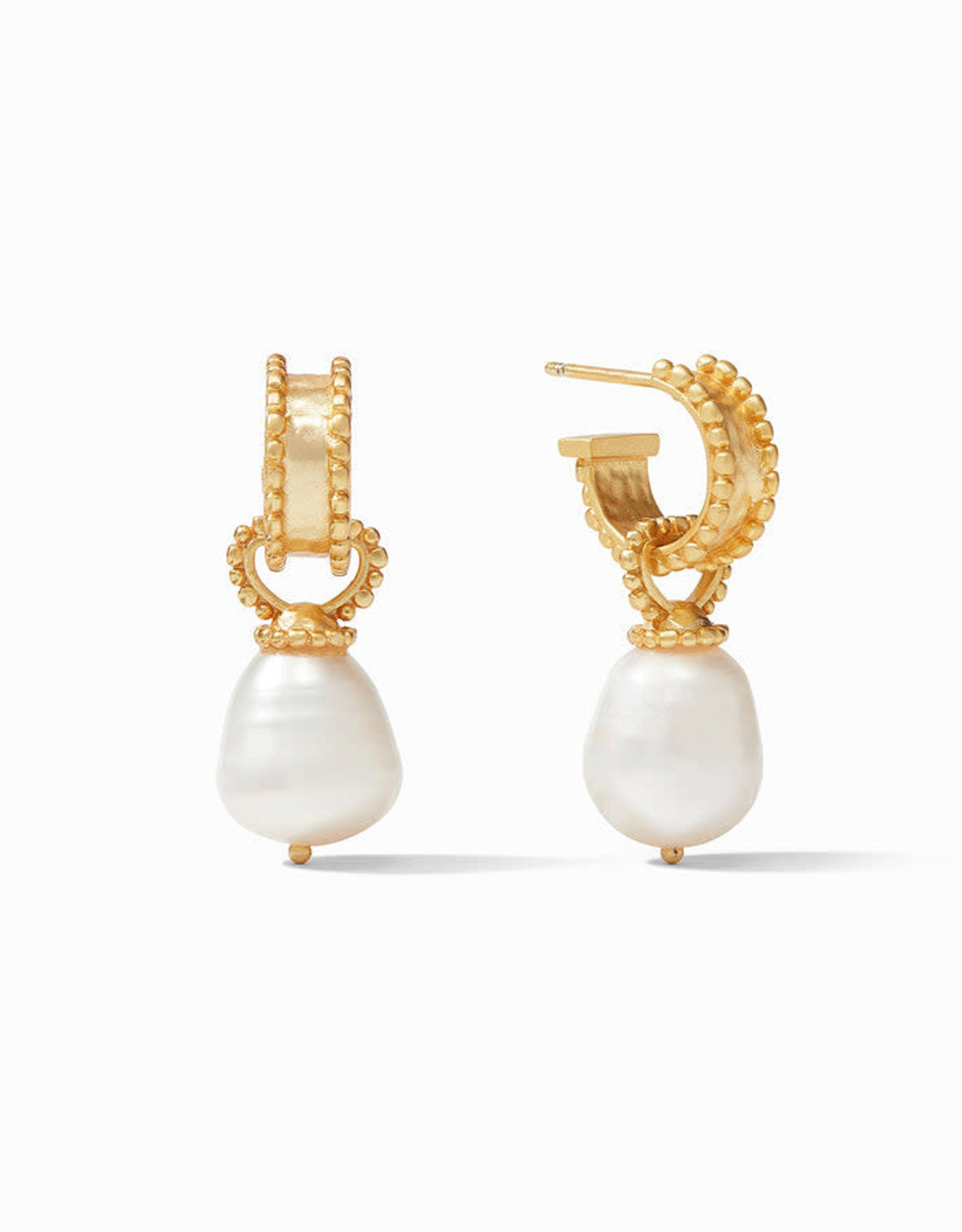 Julie Vos Julie Vos Marbella Pearl Hoop & Charm Earring